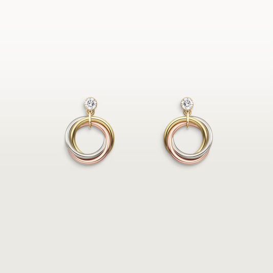 Cartier, Trinity earrings, brilliant-cut diamonds ,Mixed gold