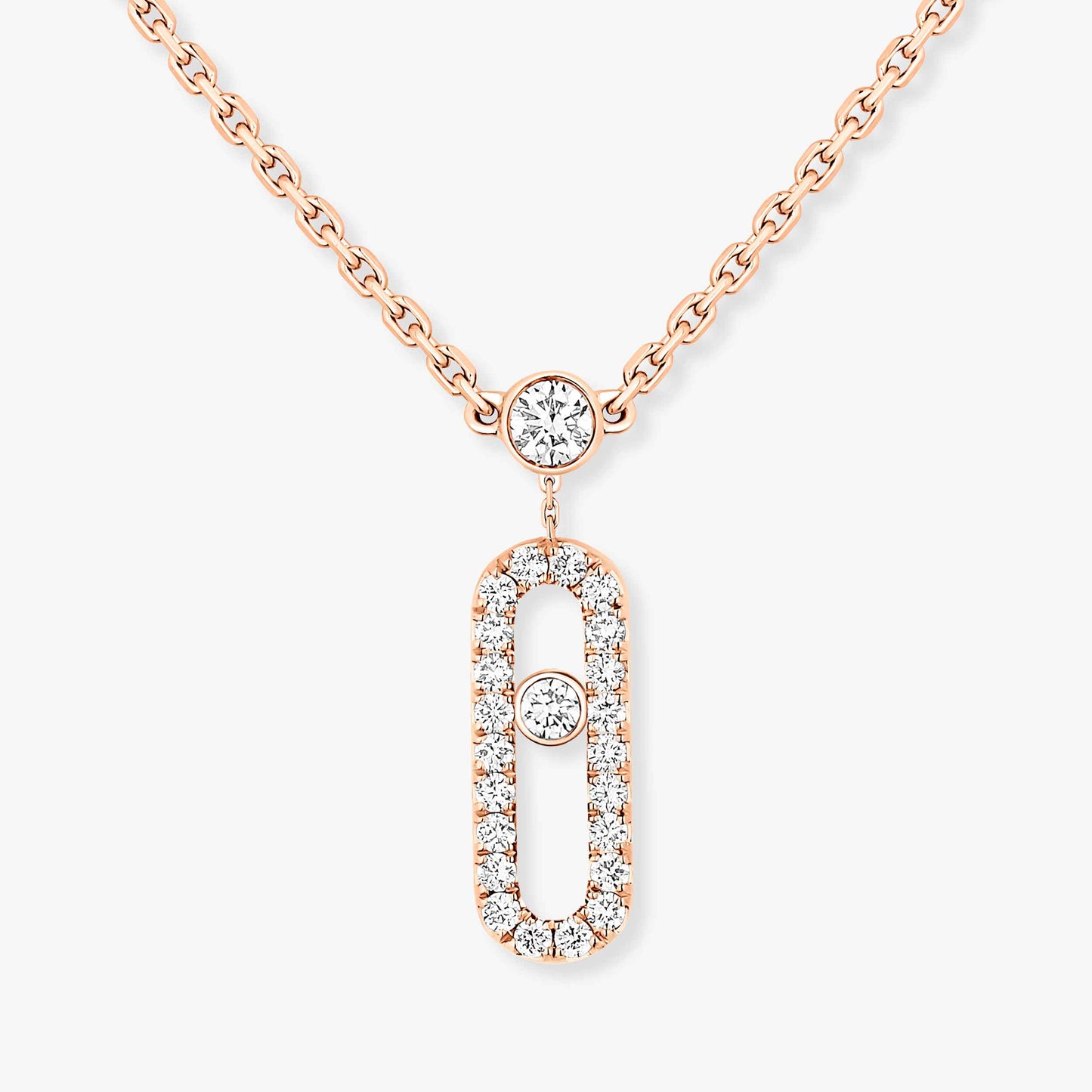 Messika Move Uno 2 Rows Pavé , Gold-Diamond Necklace