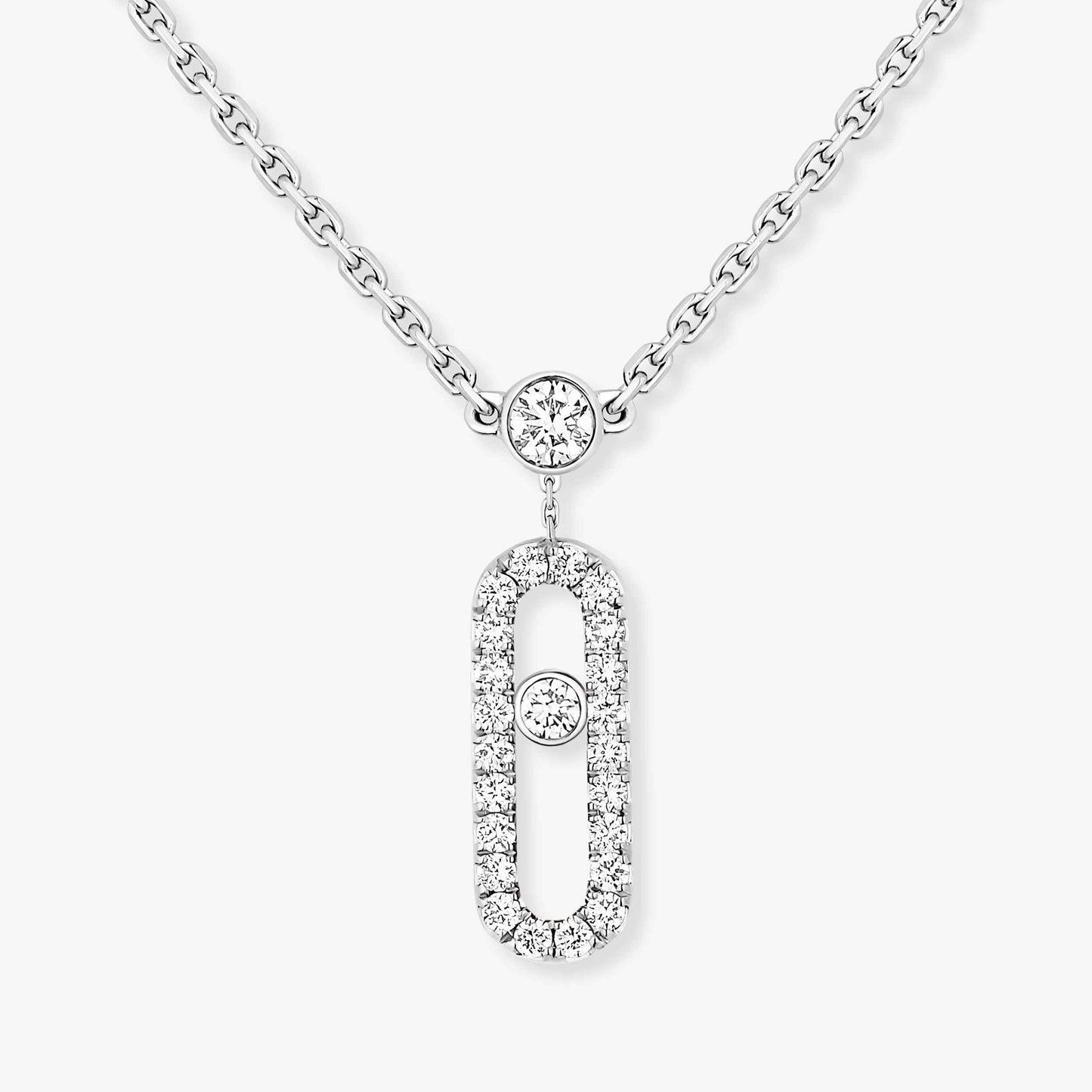 Messika Move Uno 2 Rows Pavé , Gold-Diamond Necklace