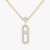 Messika Move Uno 2 Rows Pavé , Gold-Diamond Necklace