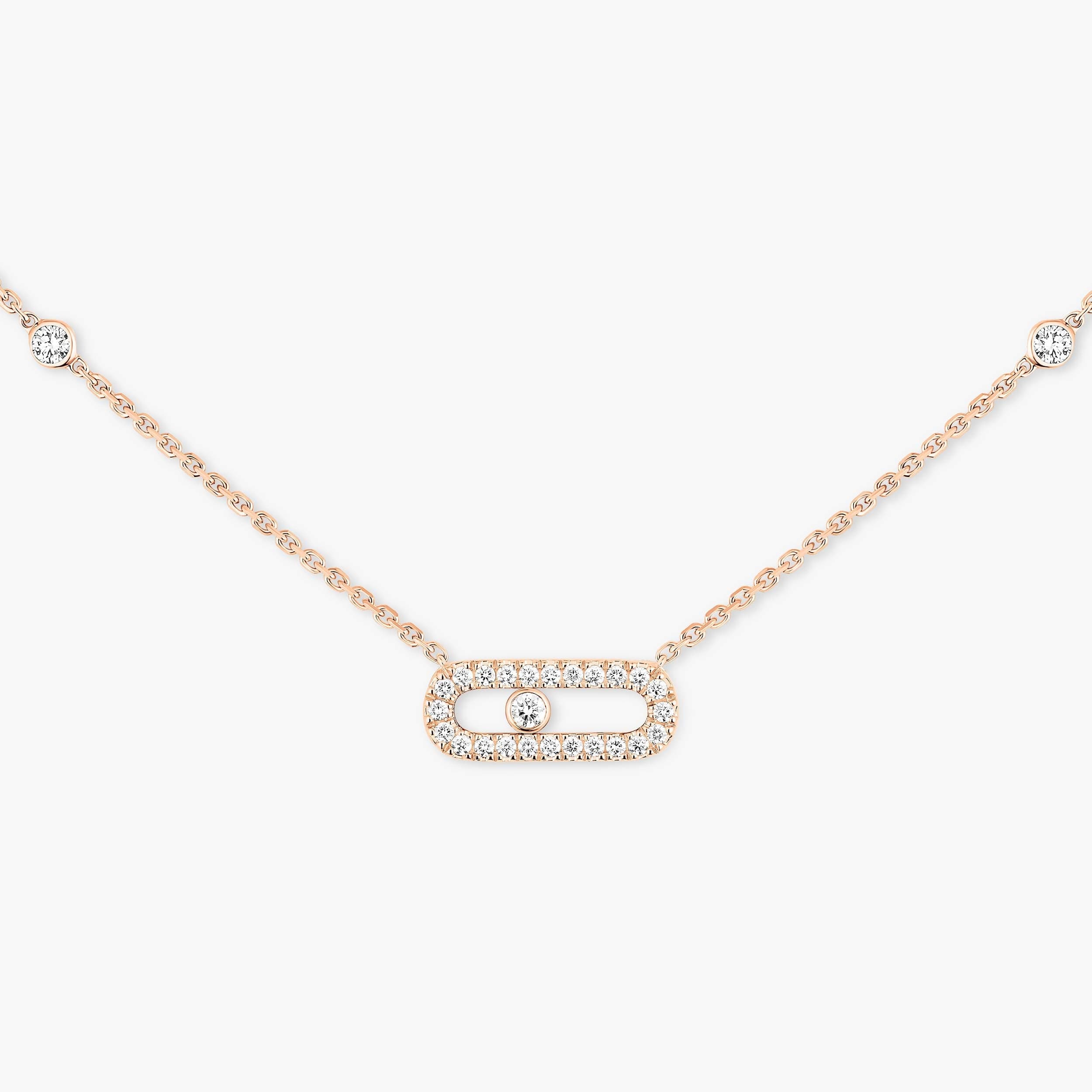 Messika Move Uno Pavé , Gold-Diamond Necklace | Vera Jewelry