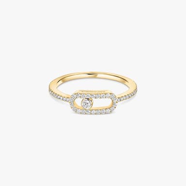 Messika ring , Move Uno Pavé , Gold-Diamond , New