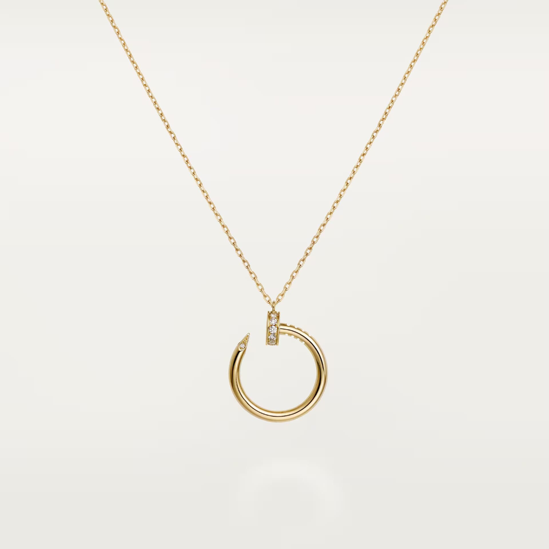 Cartier, Necklace , Juste un Clou pendant, diamonds ,Yellow gold