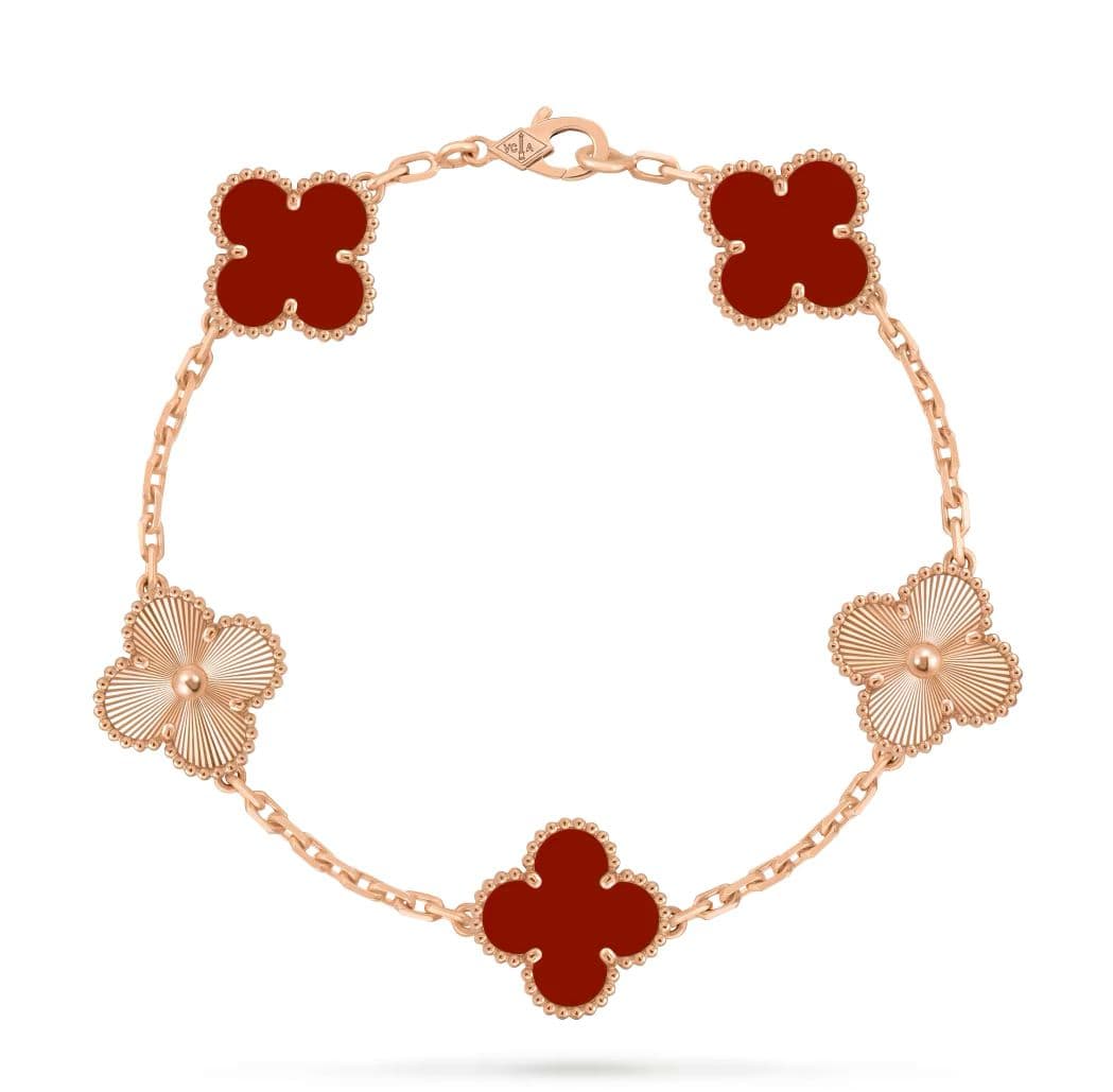 Van Cleef , Vintage Alhambra bracelet, 5 motifs, Rose gold
