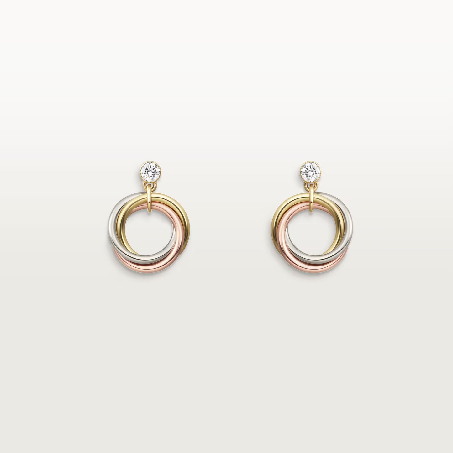 Cartier, Trinity earrings, brilliant-cut diamonds ,Mixed gold