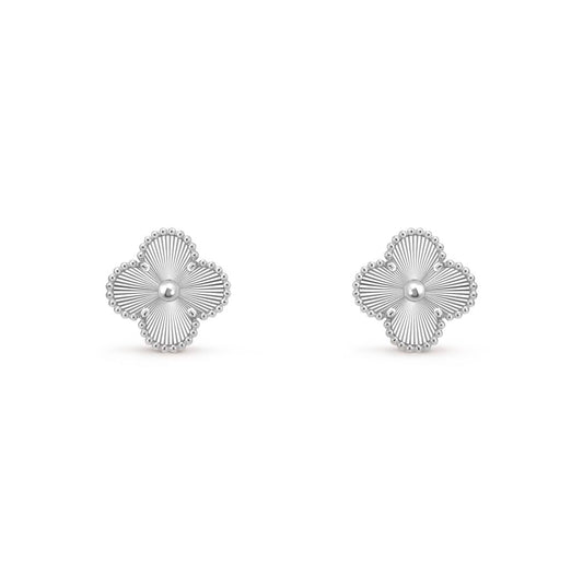 Van Cleef Vintage Alhambra earrings White gold