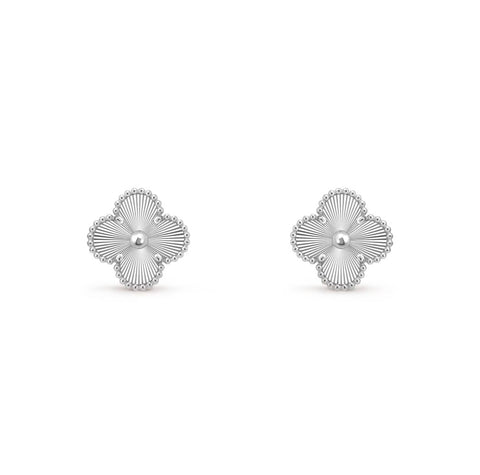 Van Cleef Vintage Alhambra earrings White gold