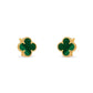 Van Cleef Vintage Alhambra earrings 18K yellow gold, Malachite
