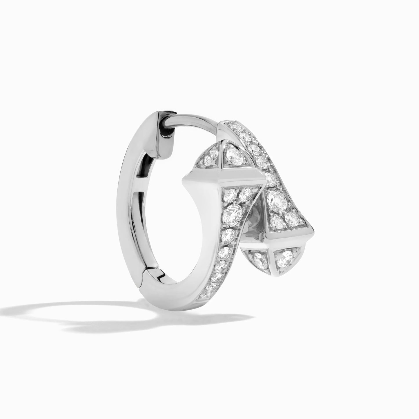 Marli Cleo Full Diamond Huggie Earrings , White gold