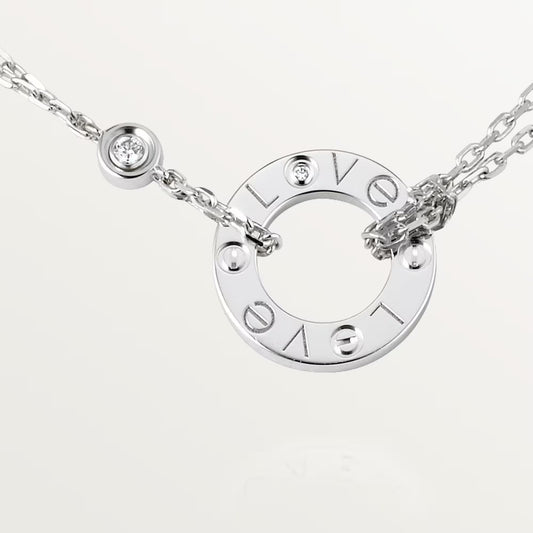 Cartier necklace, LOVE pendant, 2 Diamonds - Gold