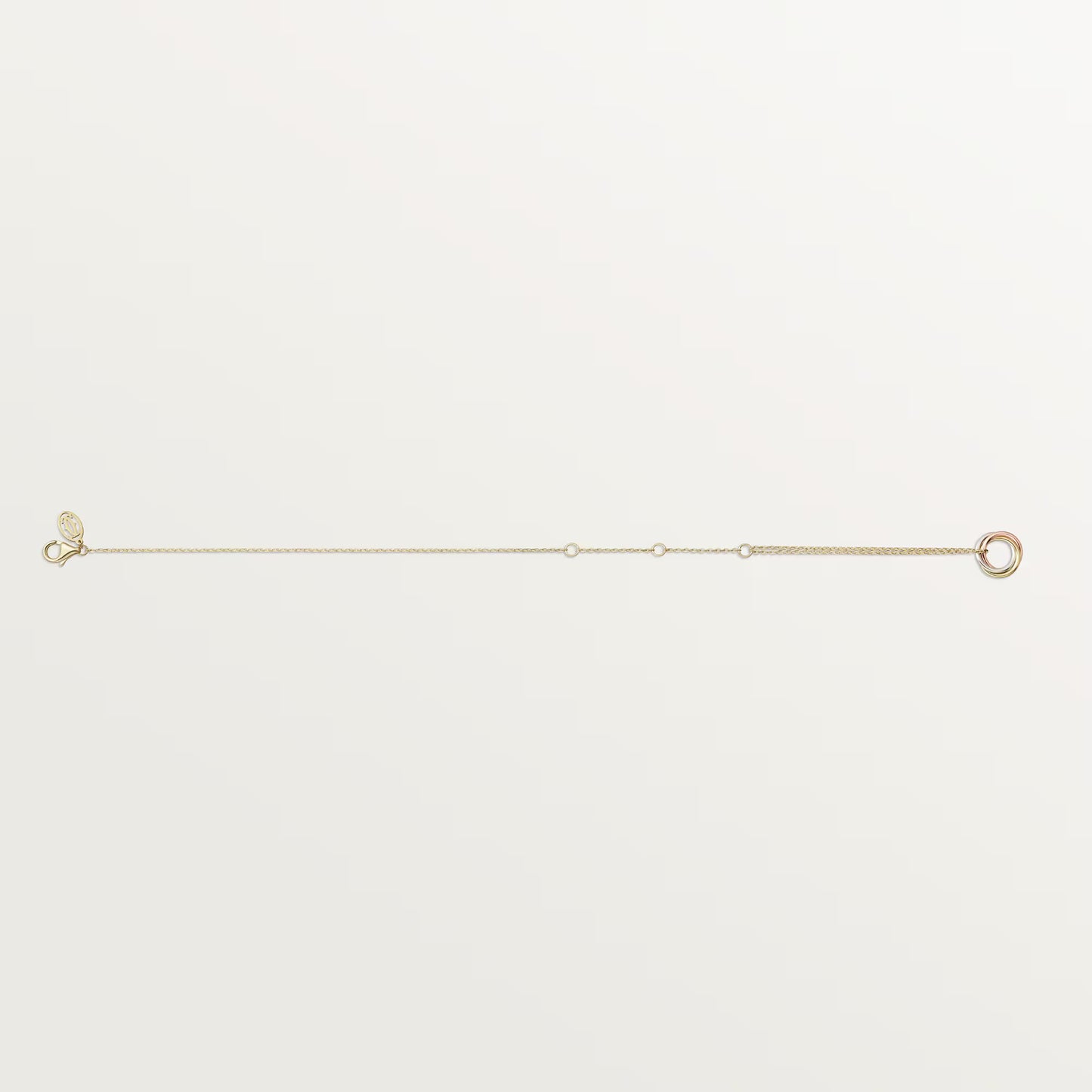 Cartier,Trinity bracelet, on chain,Yellow gold chain with mixed trinity ring