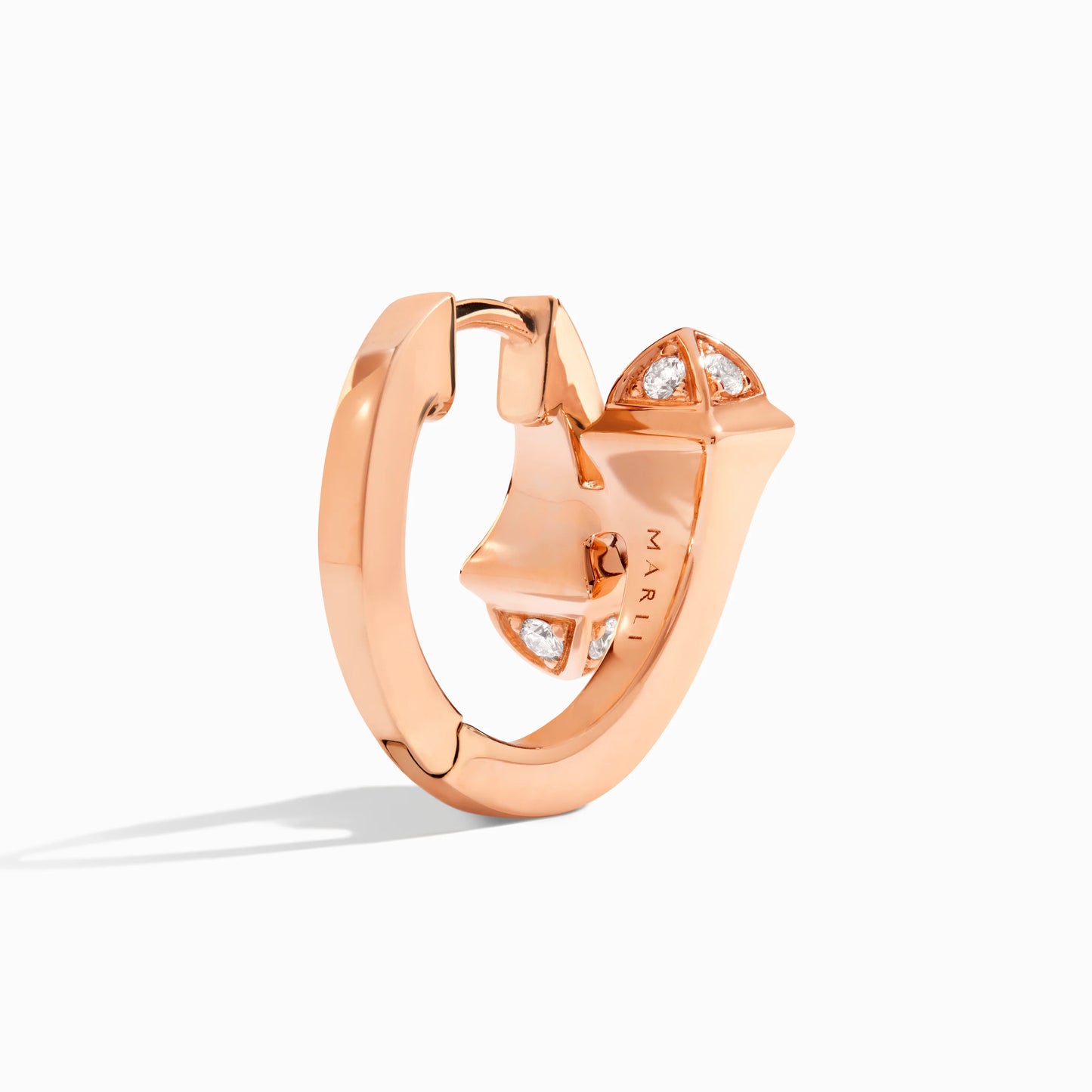 Marli Cleo Full Diamond Huggie Earrings , rose gold