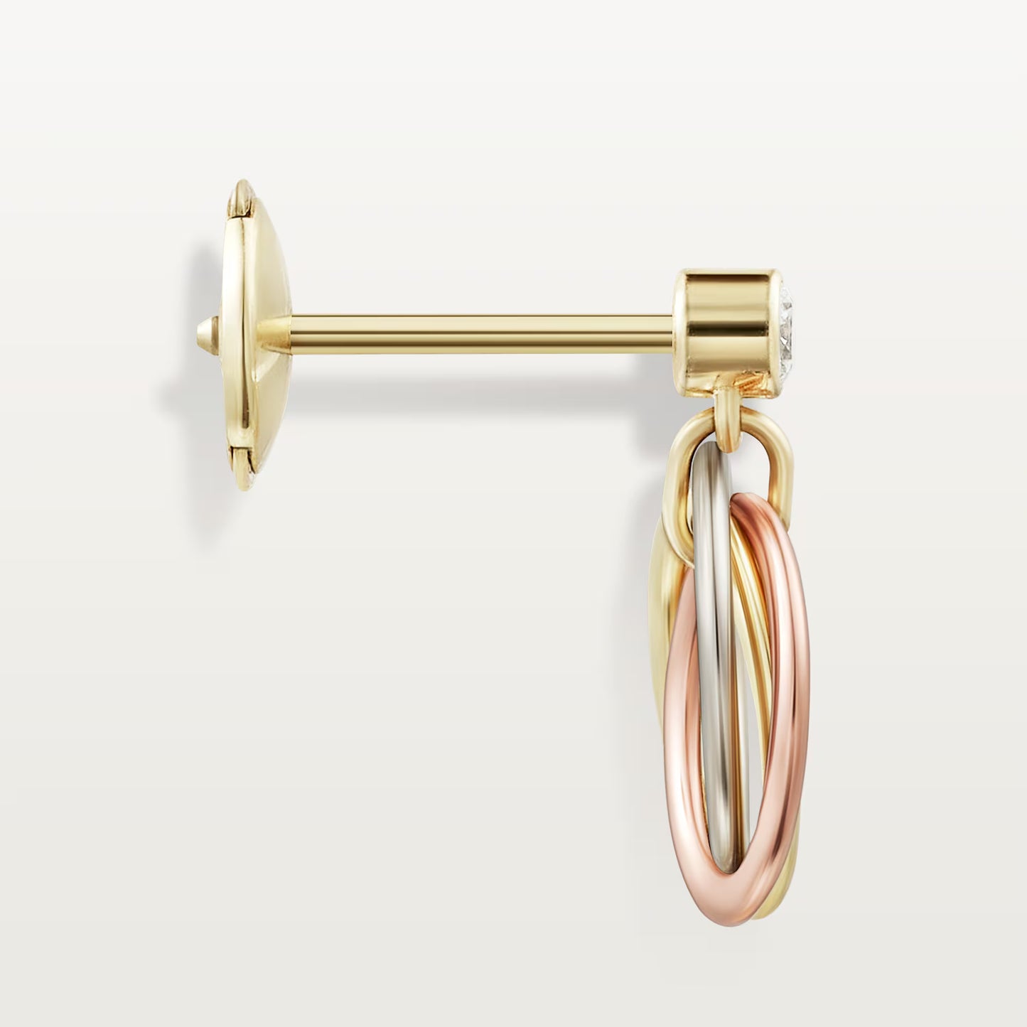 Cartier, Trinity earrings, brilliant-cut diamonds ,Mixed gold