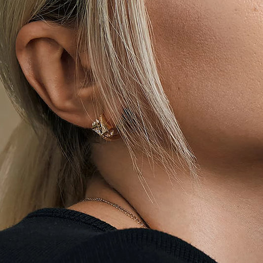 Marli Cleo Full Diamond Huggie Earrings , rose gold
