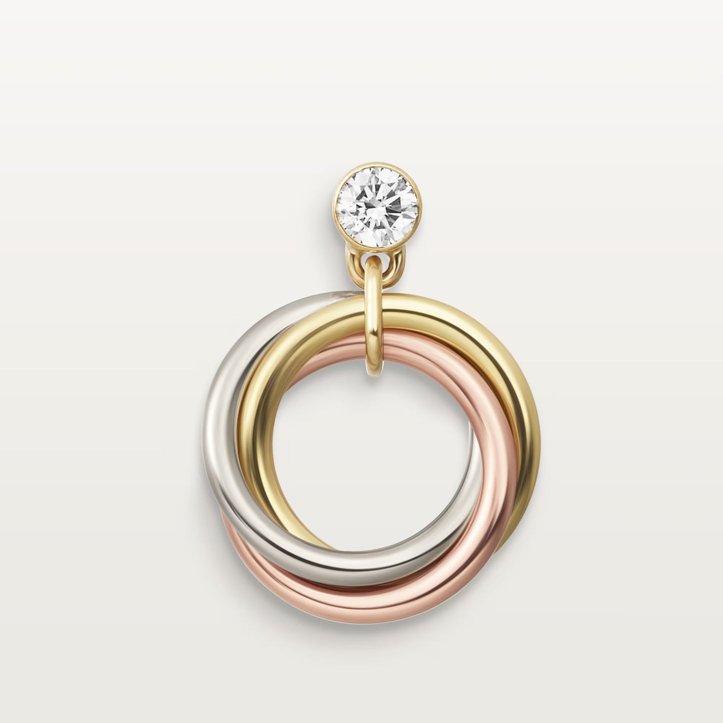 Cartier, Trinity earrings, brilliant-cut diamonds ,Mixed gold