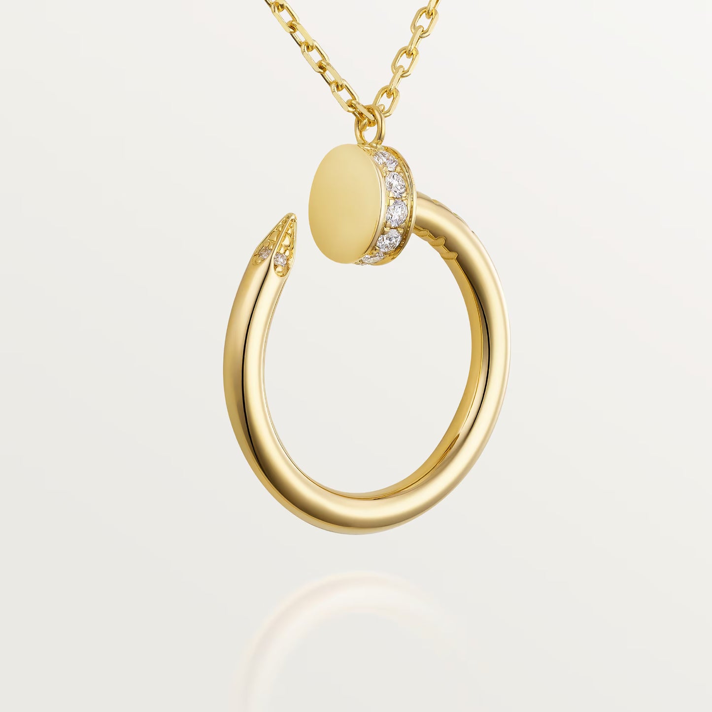 Cartier, Necklace , Juste un Clou pendant, diamonds ,Yellow gold