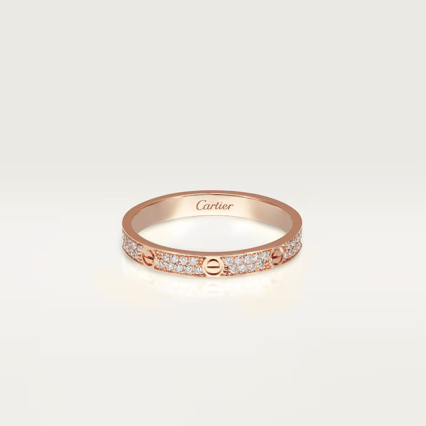 Cartier LOVE ring, mini model, paved Gold - Diamond , New