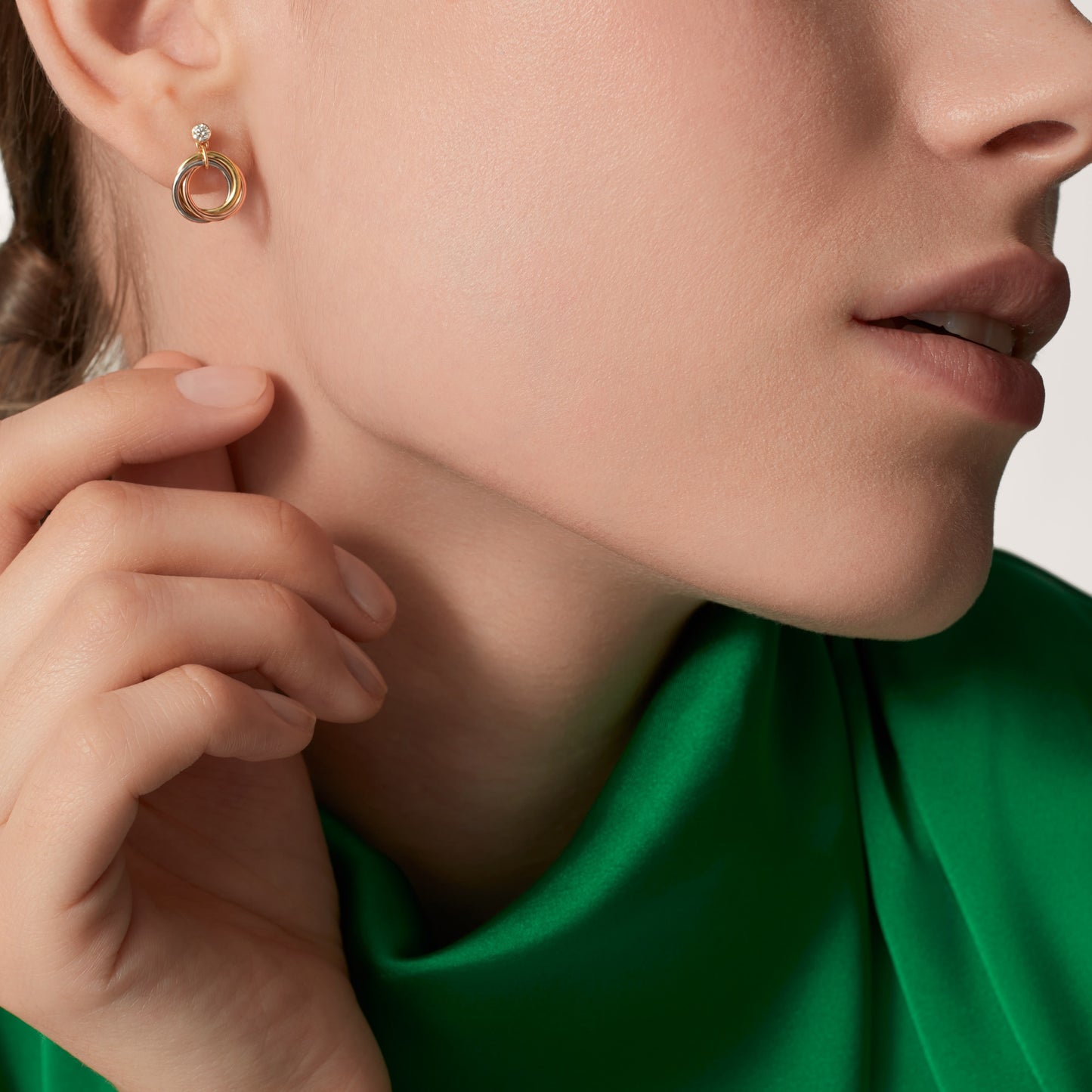 Cartier, Trinity earrings, brilliant-cut diamonds ,Mixed gold