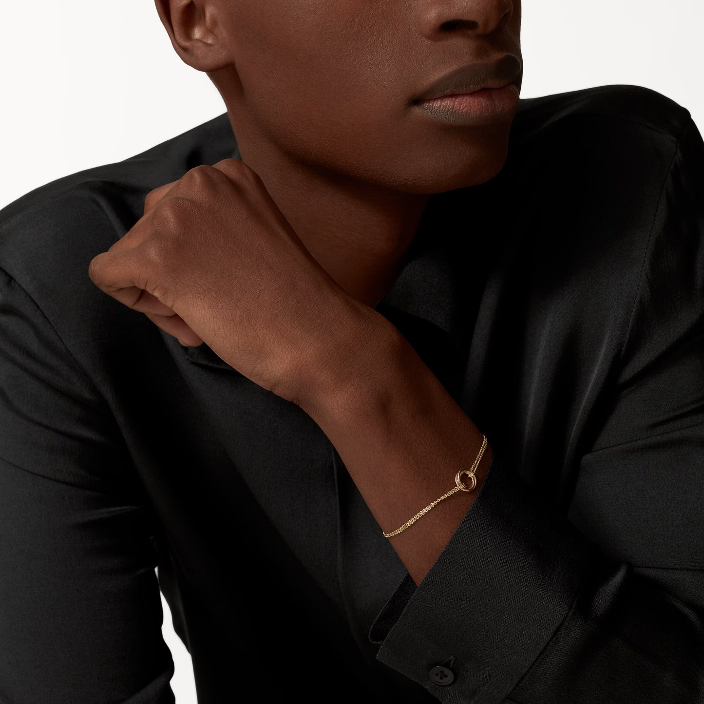 Cartier,Trinity bracelet, on chain,Yellow gold chain with mixed trinity ring
