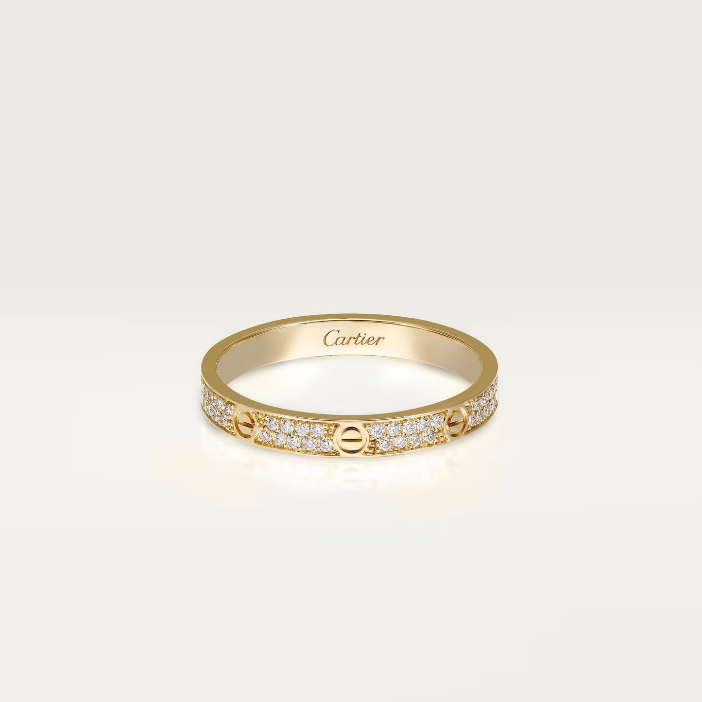 Cartier LOVE ring, mini model, paved Gold - Diamond , New