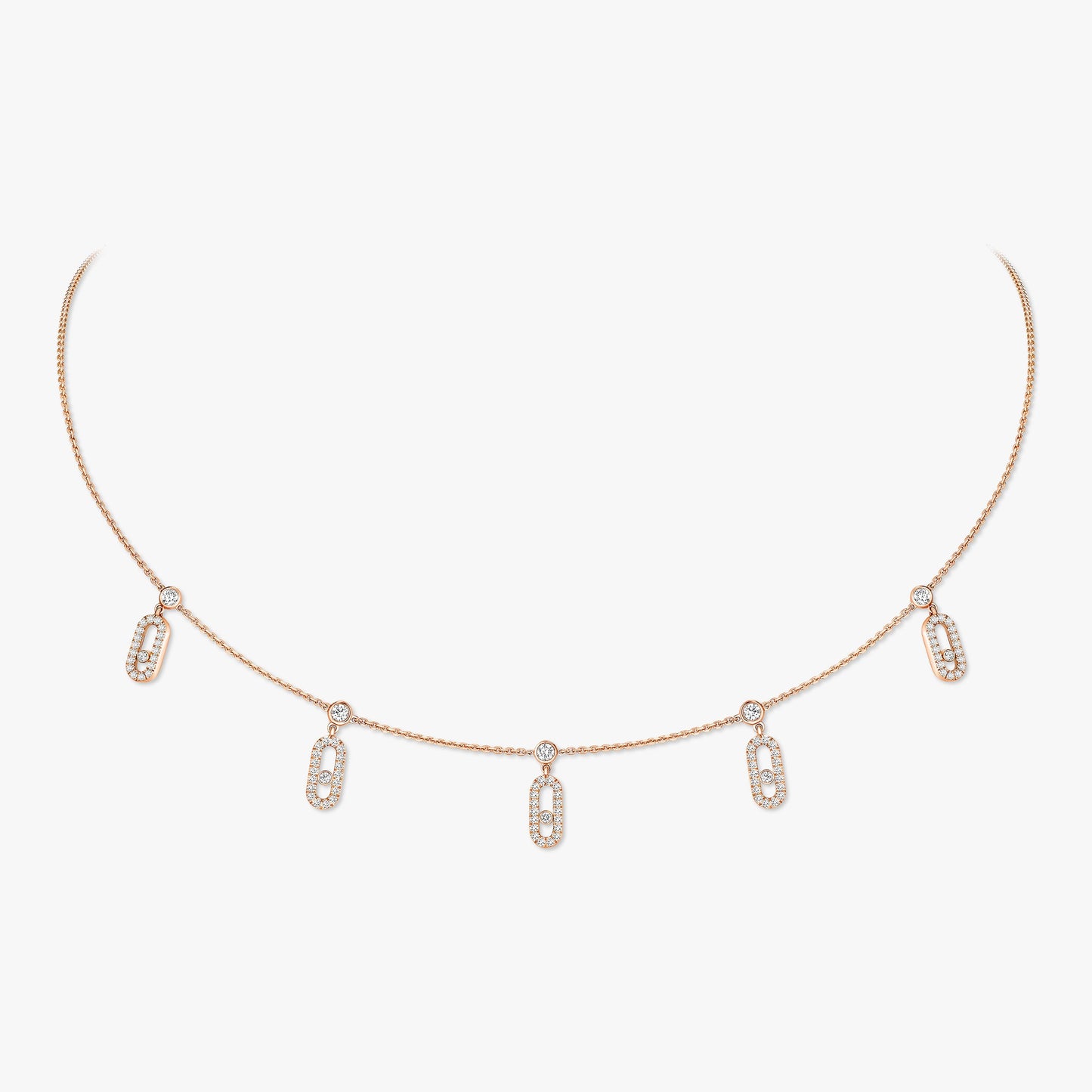 Messika Move Uno Pavé Drop Pendant Choker , Gold-Diamond  Necklace