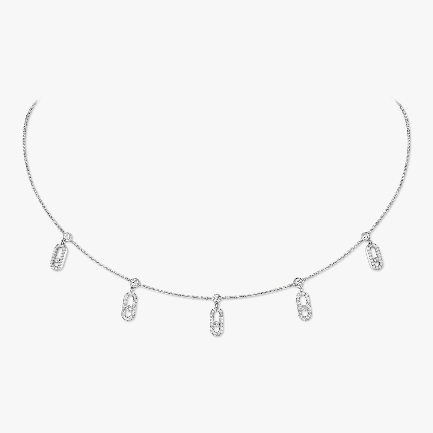 Messika Move Uno Pavé Drop Pendant Choker , Gold-Diamond  Necklace