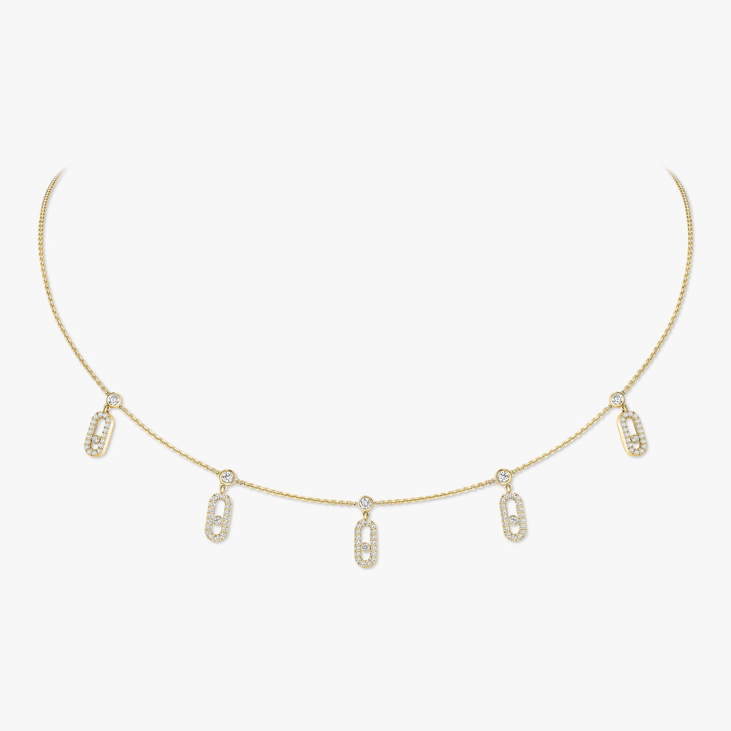 Messika Move Uno Pavé Drop Pendant Choker , Gold-Diamond  Necklace