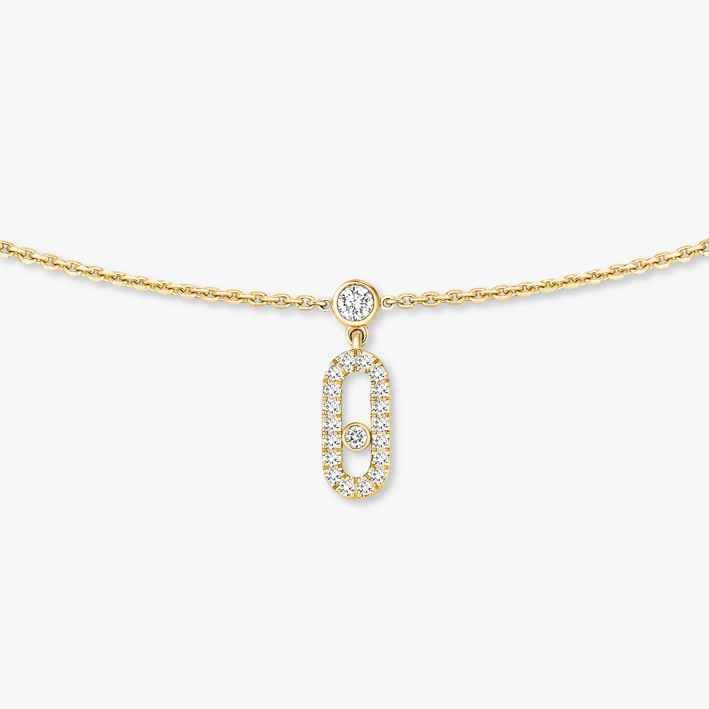 Messika Move Uno Pavé Drop Pendant Choker , Gold-Diamond  Necklace
