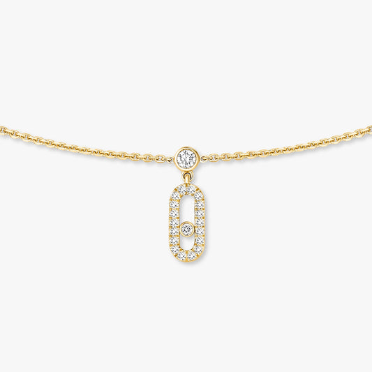 Messika Move Uno Pavé Drop Pendant Choker , Gold-Diamond  Necklace
