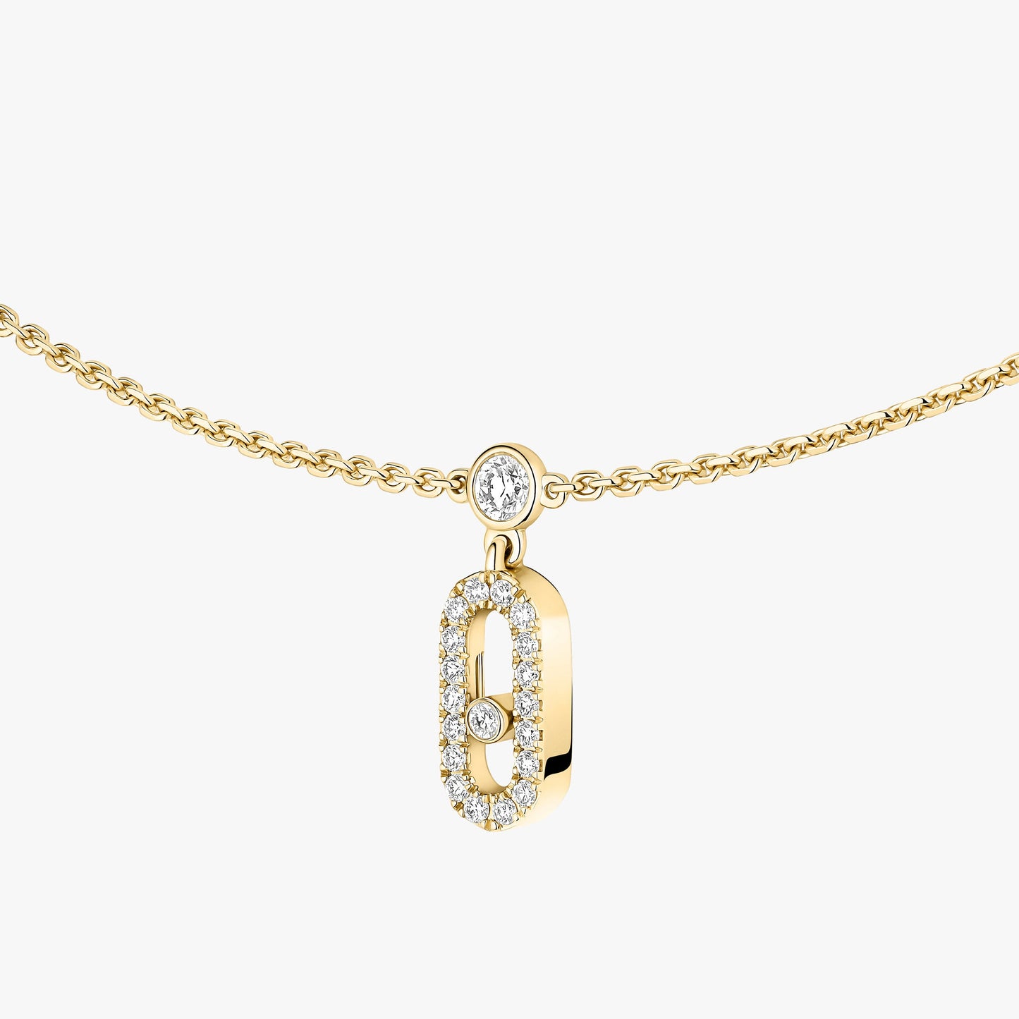 Messika Move Uno Pavé Drop Pendant Choker , Gold-Diamond  Necklace