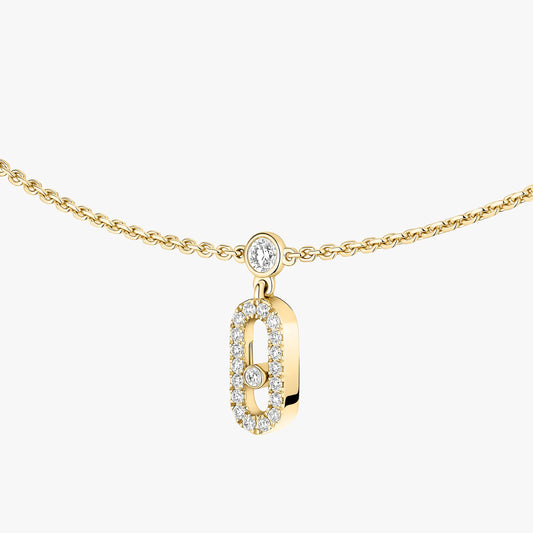 Messika Move Uno Pavé Drop Pendant Choker , Gold-Diamond  Necklace
