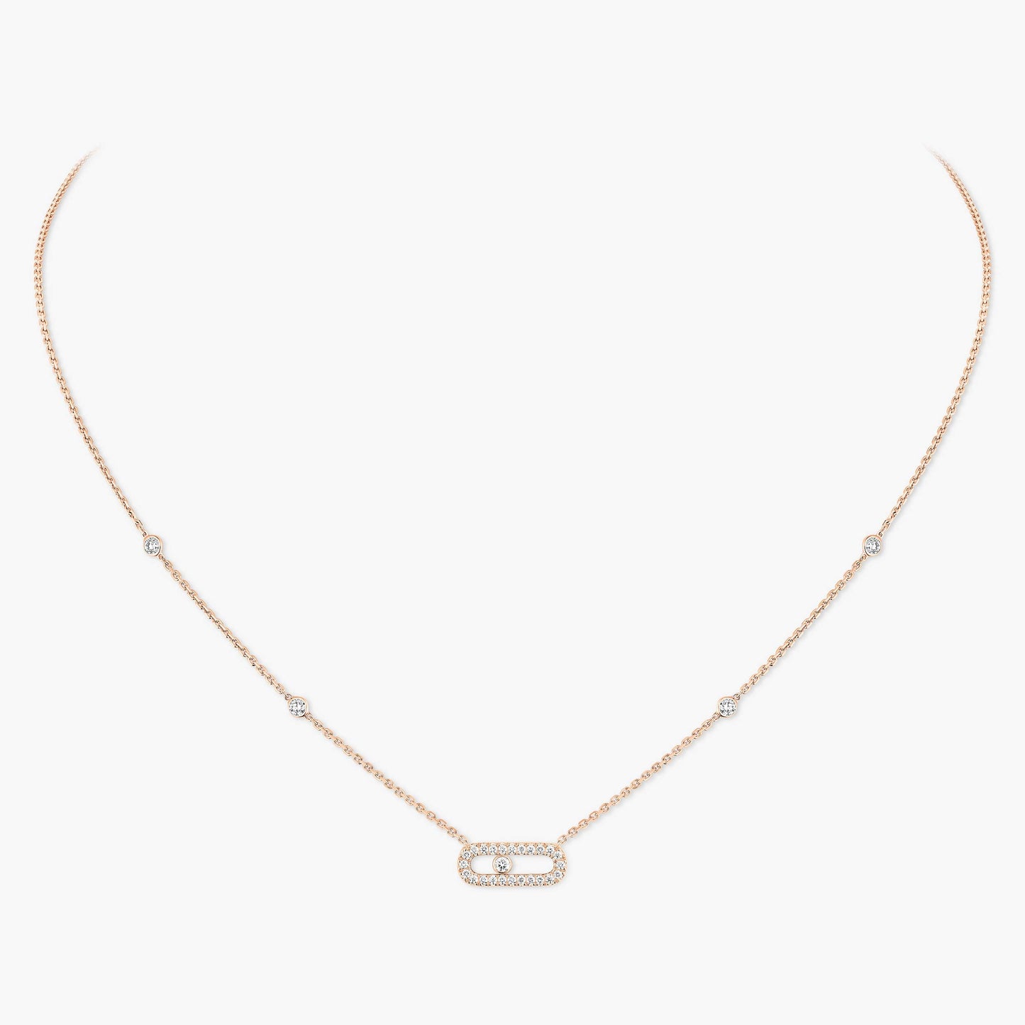 Messika Move Uno Pavé , Gold-Diamond Necklace