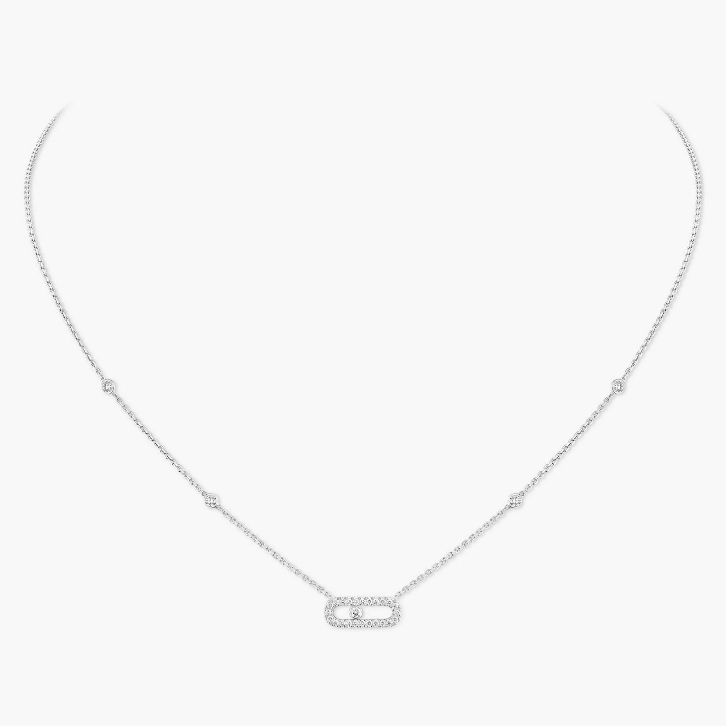 Messika Move Uno Pavé , Gold-Diamond Necklace