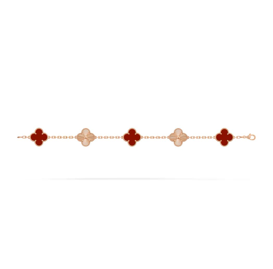Van Cleef , Vintage Alhambra bracelet, 5 motifs, Rose gold