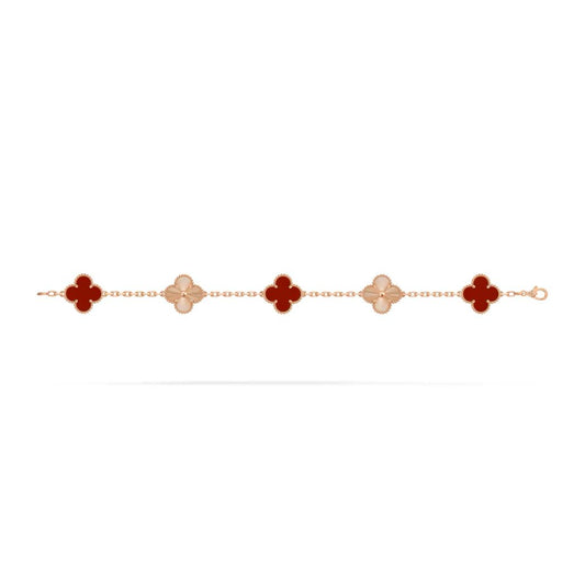 Van Cleef , Vintage Alhambra bracelet, 5 motifs, Rose gold